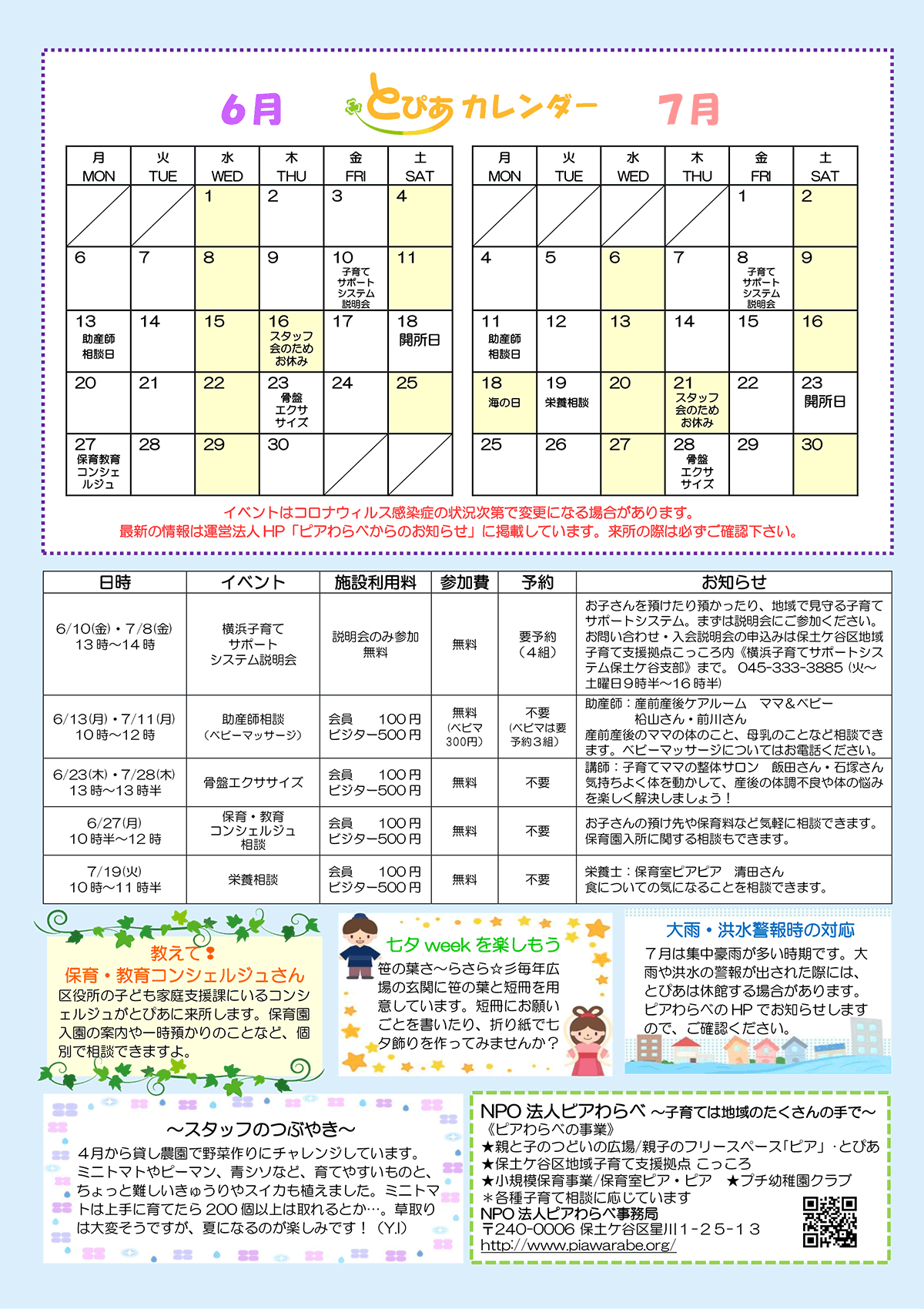 とぴあ通信・裏面